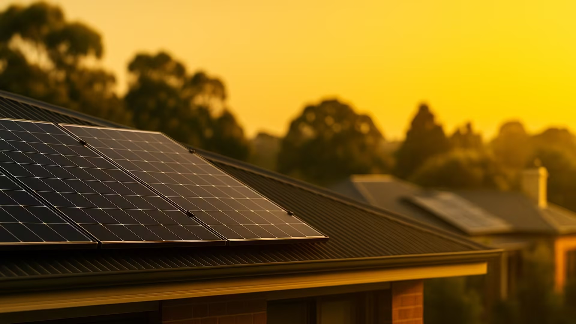 Solar panels on an Australian home rooftop